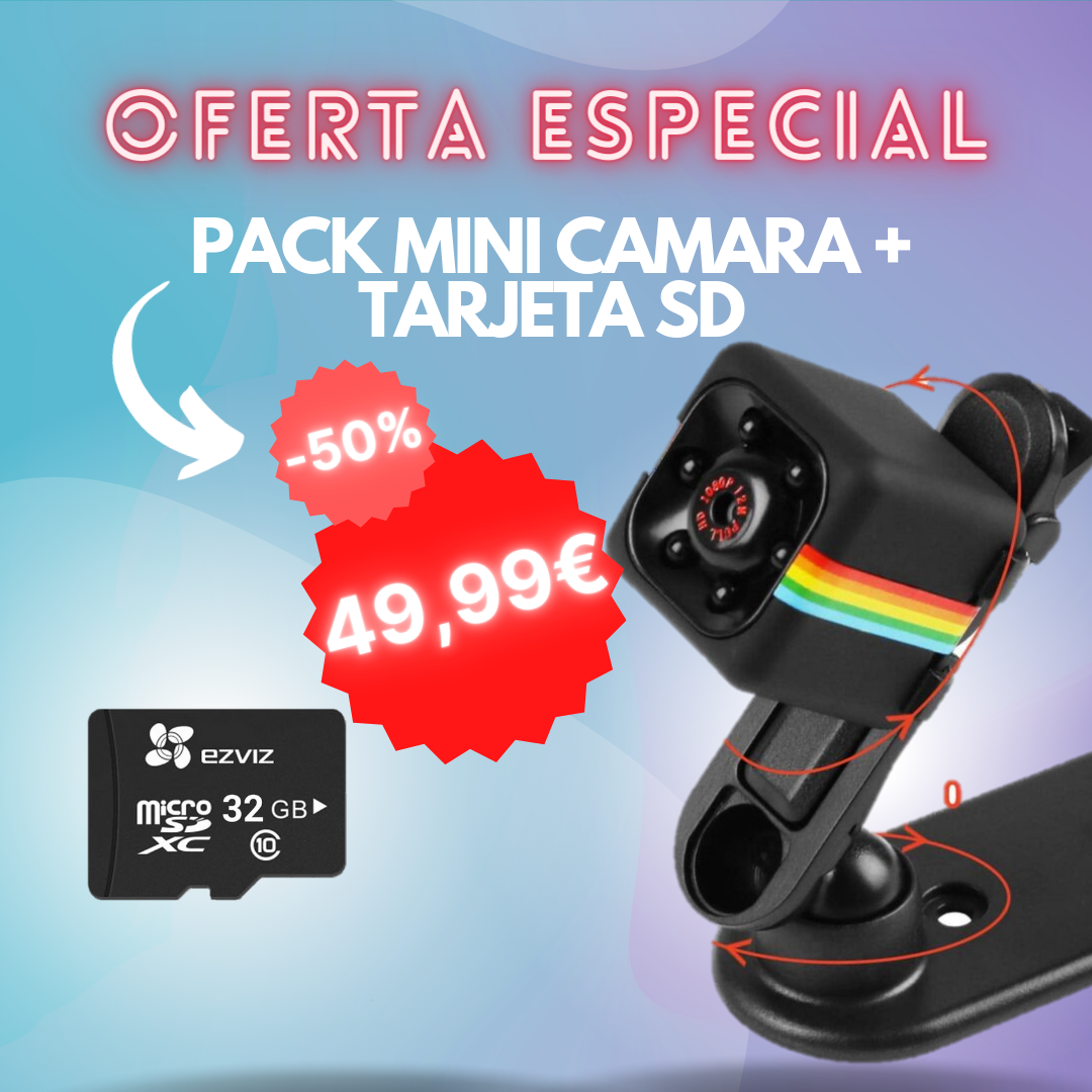 Pack Mini camara FullHD - ProCam + Tarjeta SD 32GB Camara Espia